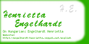 henrietta engelhardt business card